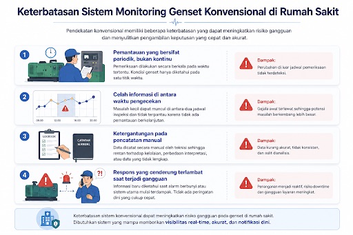 keterbatasan sistem monitoring genset