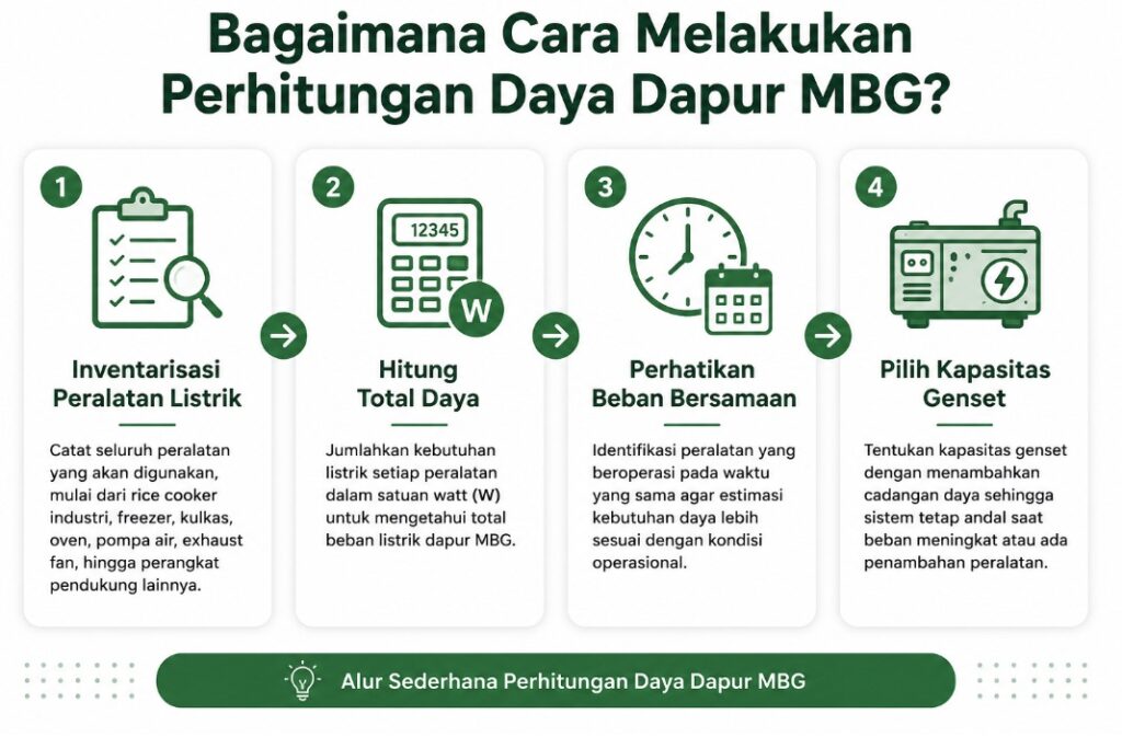 Bagaimana cara melakukan perhitungan daya dapur MBG