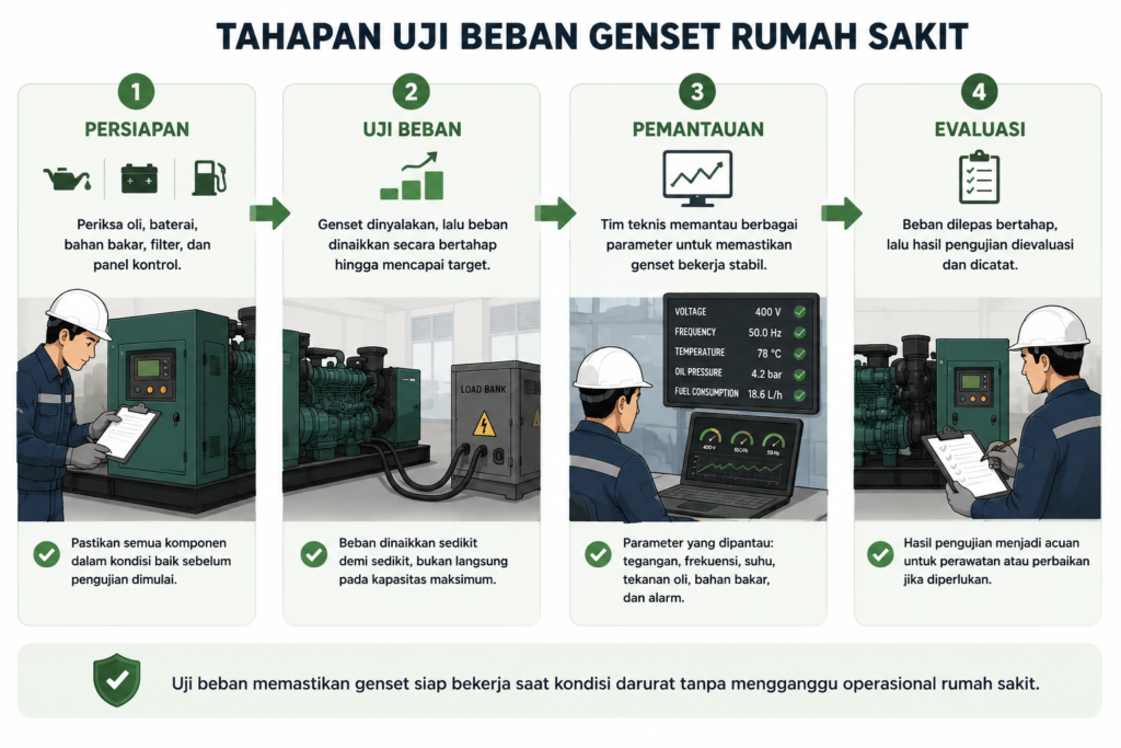tahapan uji beban genset rumah sakit