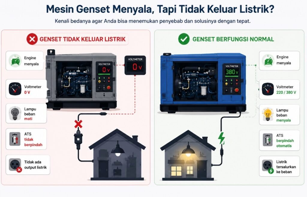 Tanda Genset Tidak Keluar Arus Listrik