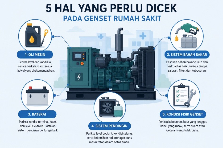 hal yang perlu dicek di genset rumah sakit