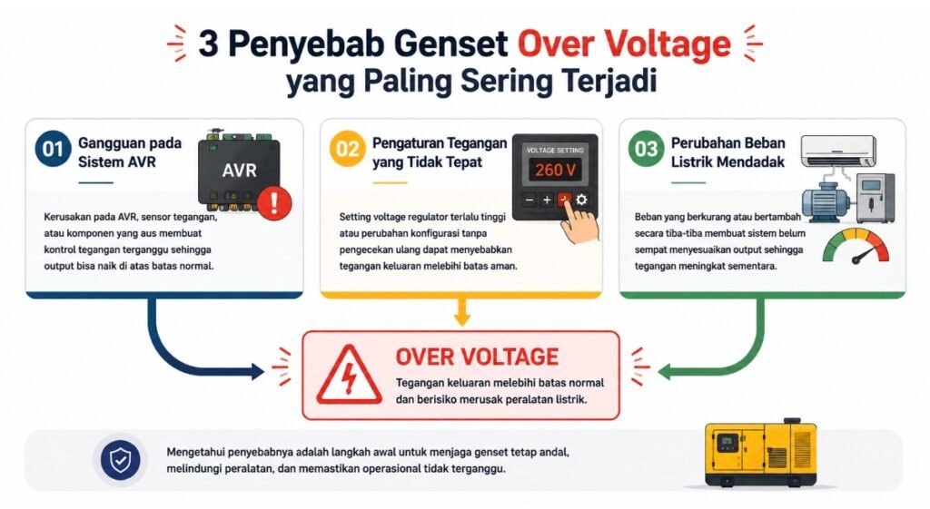 penyebab genset over voltage
