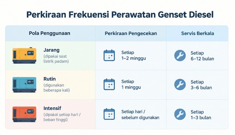 Frekuensi Perawatan Genset Diesel