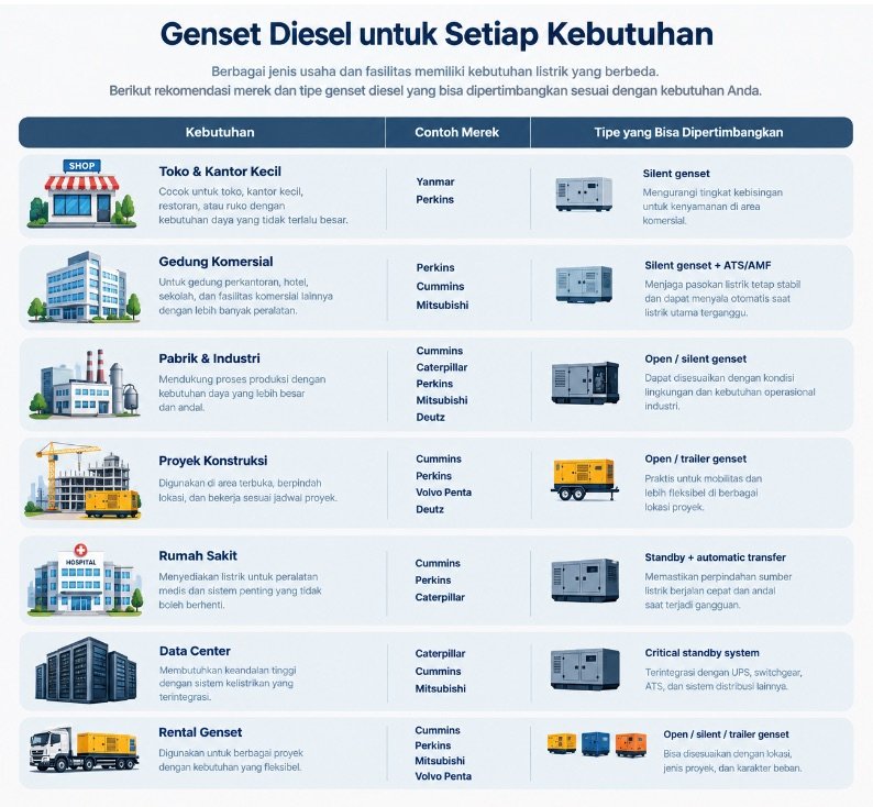 genset diesel untuk setiap kebutuhan