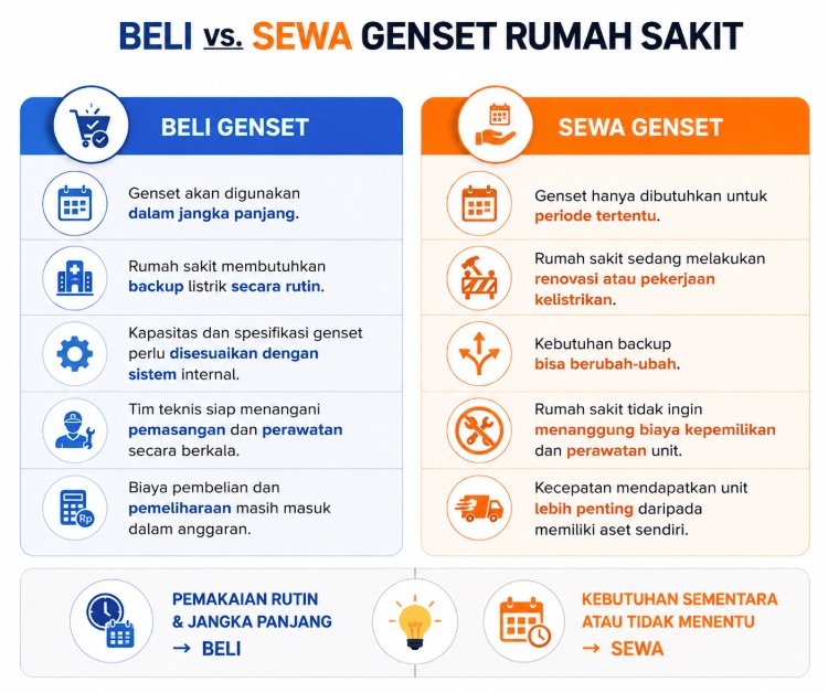 perbedaan beli atau sewa genset rumah sakit