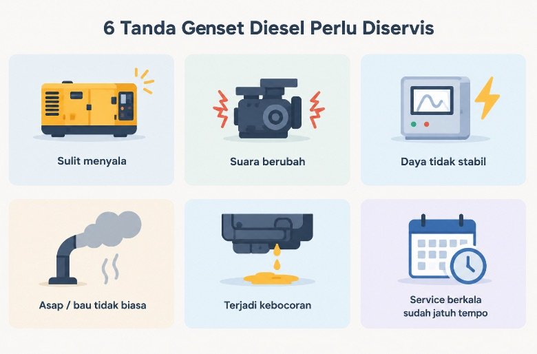 tanda genset diesel perlu diservis